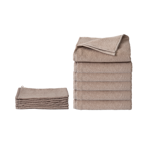 Ten Cate handdoeken 6 stuks - 50x100 cm - washandjes 6 stuks - taupe - vtwonen shop