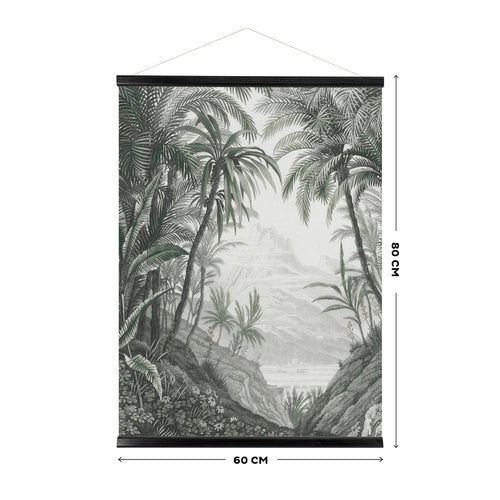 Art for the Home Hangende Poster Linnen - Jungle Landschap Schets - 80x60cm