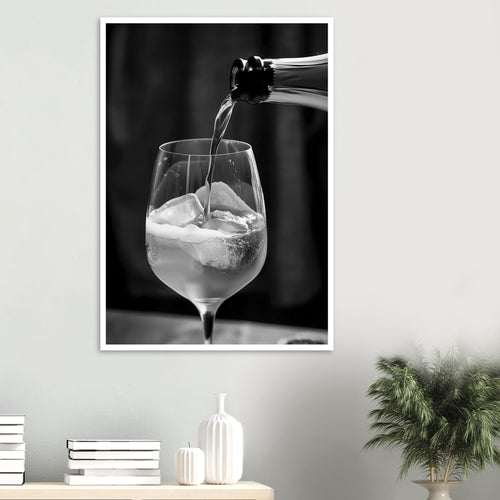 Artfulprints Poster met Lijst Aperol Spritz - Lifestyle black-white   - 70x100 cm - Zwart / Wit