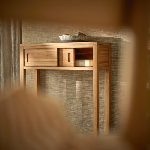 Tikamoon Massief teakhouten console 80 cm - Naturel