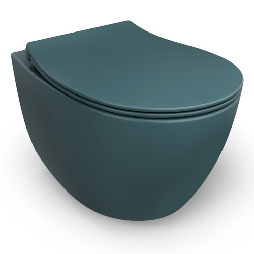 Isvea Wc Toilet Badkamer Hangend Petrol Groen Inclusief Softclose Toiletbril - vtwonen shop