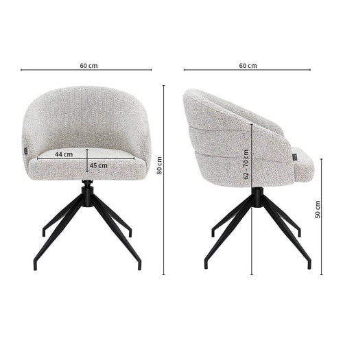 Kick draaistoel Ava - Grijs - vtwonen shop