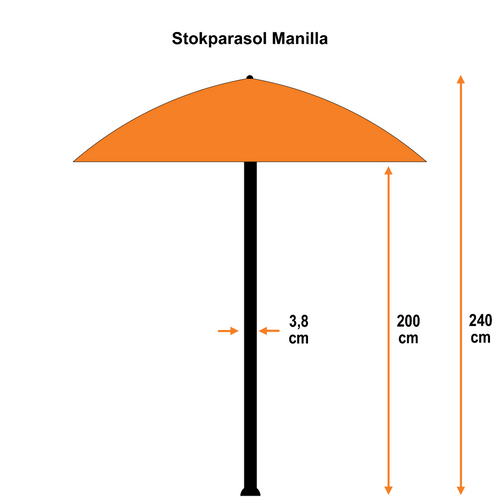 Garden Impressions stokparasol Manilla olijf Ø250 cm met 40kg Eureka voet en hoes