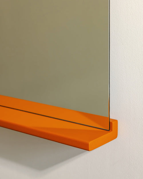 noo.ma Lun wandspiegel hout - 75 x 50 cm, Orange Peel & Pale Violet
