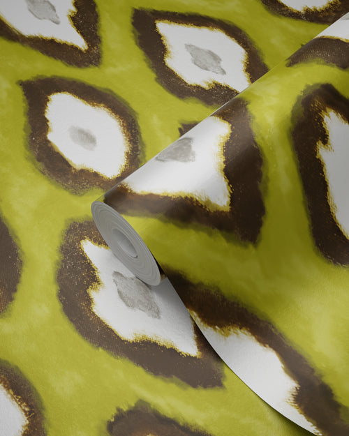 Origin Wallcoverings behang ikat motief okergeel - 53 cm x 10.05 m - 346921