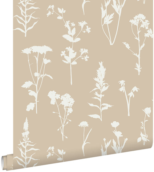 ESTAhome behang veldbloemen zand beige - 0.53 x 10.05 m - 139484 - vtwonen shop