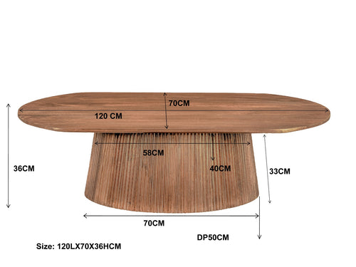 Livingfurn salontafel Salvator Oval - 120cm - mangohout