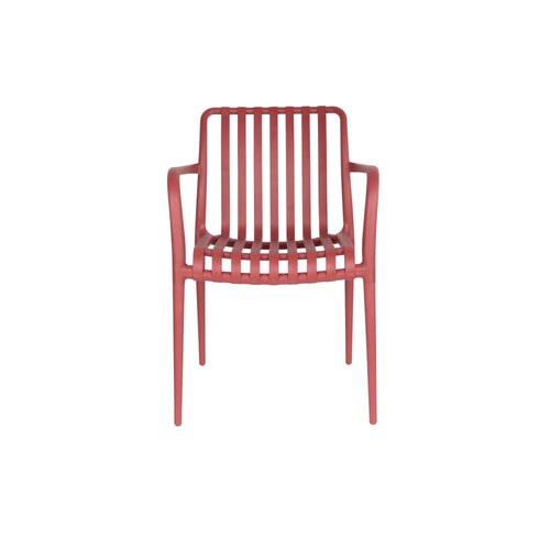Housecraft Living Amae Tuinstoel Armleuning Kunststof Rood - Set van 4