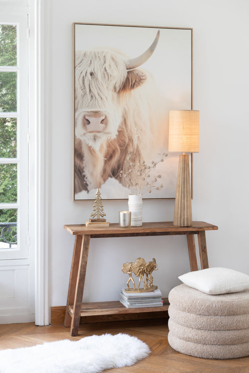 J-Line console Vierkant  - hout - naturel