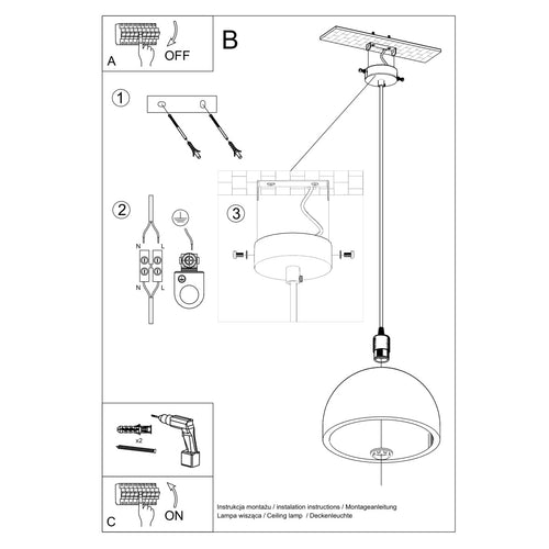 Sollux hanglamp Pablito - 1 lichts - 30  x 120   cm - grijs - vtwonen shop