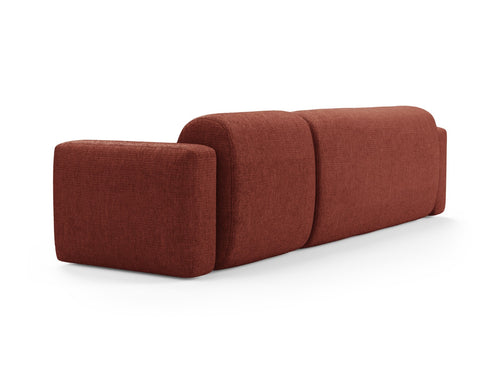 Cosmopolitan Design Modulaire hoekbank links Strino 3-zits, structurele stof koraal - 136x308x78cm