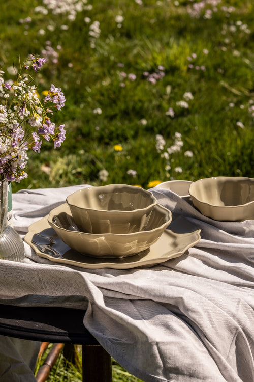 Mimo Homeware serviesset Dreamy Ivory & Wild Olive - 6-delig - 2 personen