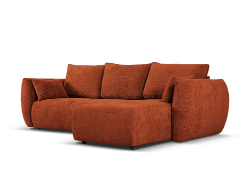 Cosmopolitan Design Converteerbare hoekbank rechts met opbergdoos Matera 4-zits, chenille, terracotta - 173x253x86cm