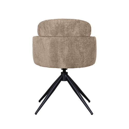 LABEL51 Eetkamerstoel Levi - Beige Stof - Draaibaar - Set van 2
