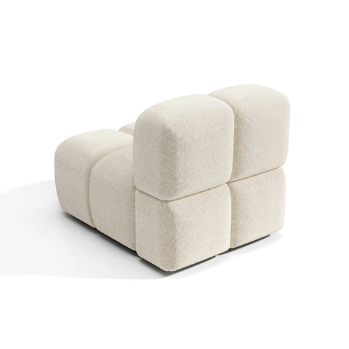 Premium Interiors - Fauteuil MOSS - getextureerd fluweel beige 78cm