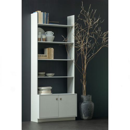 WOOOD boekenkast Madu - Grenen - Wolkengrijs - 200x80x35 - vtwonen shop