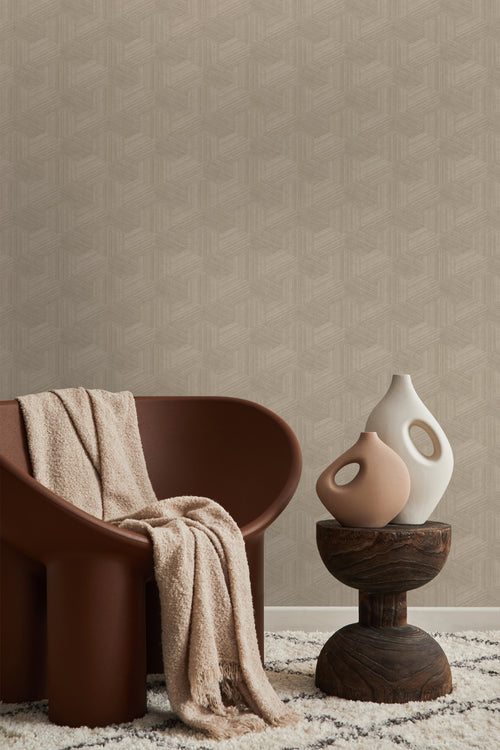 Origin Wallcoverings behang grafisch 3D motief beige - 50 x 900 cm - 347994 - vtwonen shop