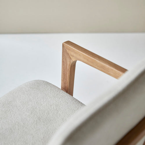 Tikamoon Leunstoel van massief acacia en stof - Beige