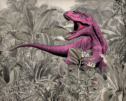 Komar fotobehang dino roze en grijs - 350 x 280 cm - 610857 - vtwonen shop