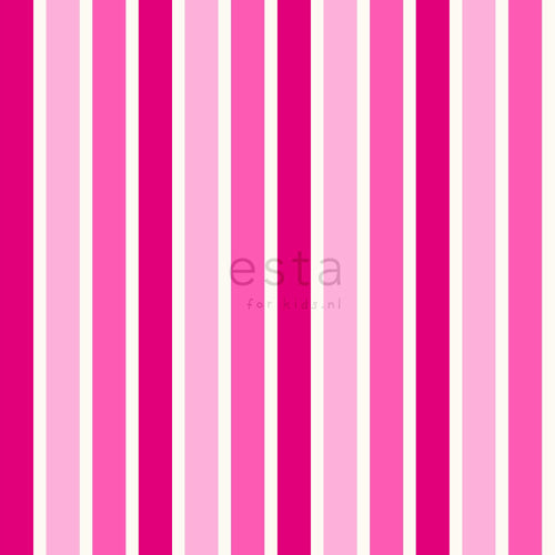 ESTAhome behang strepen roze - 53 cm x 10.05 m - 115818