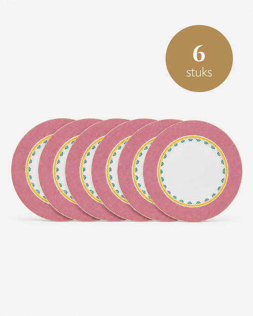 Pip Studio - Borden La Majorelle - Roze - 26,5 cm - Set van 6