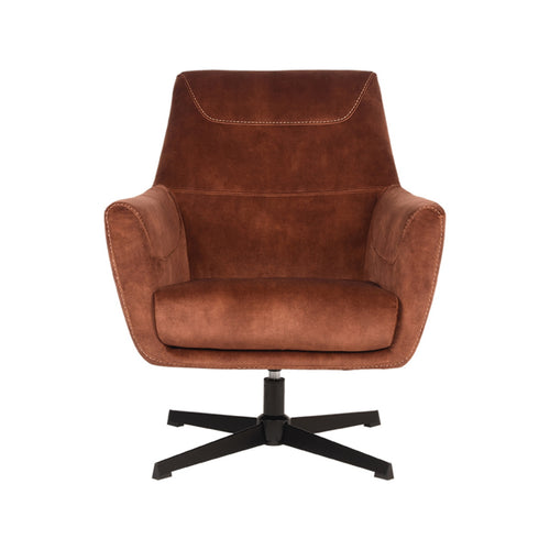 LABEL51 Fauteuil Toby - Oranje Velvet - Draaibaar - vtwonen shop