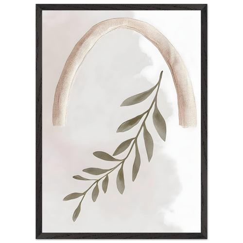 Artfulprints Poster met Lijst Boho – Olive reach   - 50x70 cm - Groen