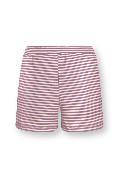 Pip Studio - Bobi Short Pajama Pants Women - Little Sumo Stripe - Lilac - L