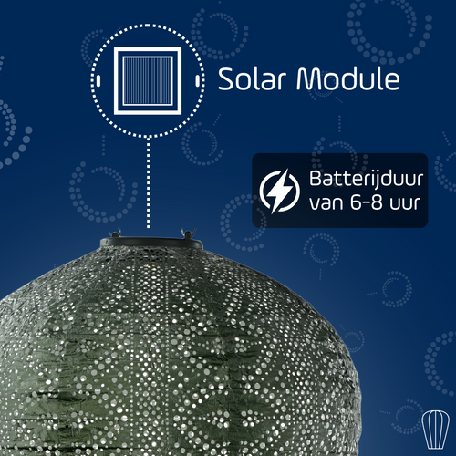 Lumiz solar lampion - lace balloon - xl - sage green
