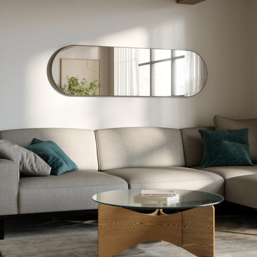 Umbra pilvormige spiegel Hubba - 45 x 157 x 5 cm - titanium