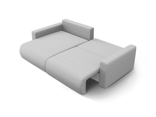 Cosmopolitan Design Omkeerbare converteerbare hoekbank met opbergdoos Belfast 3-zits, structurele stof lichtgrijs - 149x240x84cm