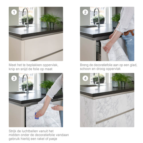 d-c-fix Zelfklevende Decoratiefolie - Marmer Grijs - 200x45 cm - vtwonen shop