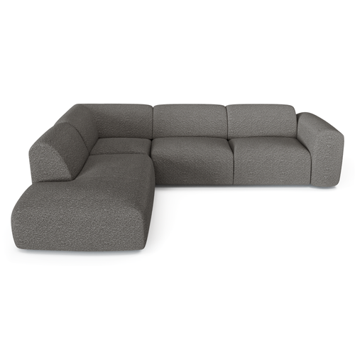 Sia Home - Grote hoekbank, links MYRA - bouclé-stof grafietgrijs 269cm