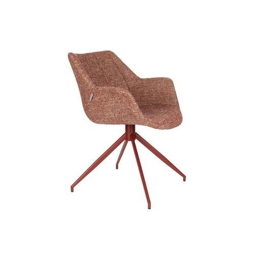 Zuiver Doulton Eetkamerstoelen met Armleuningen Terra/ Rood - Set van 2