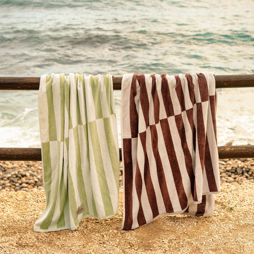 Walra - Strandlaken Salty Square - 100x180 cm - Groen