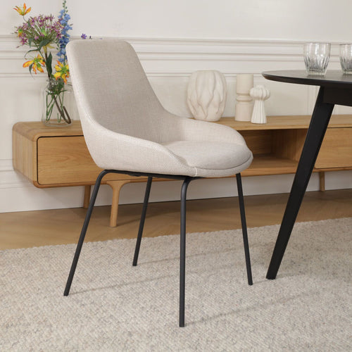 Nolon Nora-Isa Eetkamerstoelen Set van 2 - Beige - Zwart - vtwonen shop