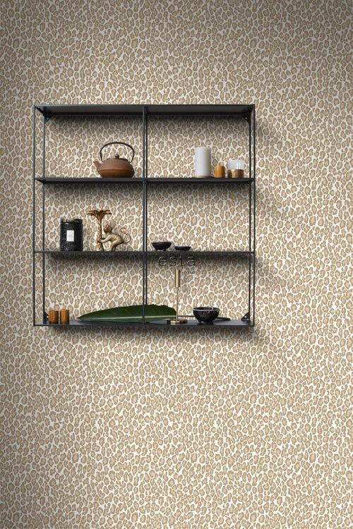 ESTAhome behang panterprint donker beige - 53 cm x 10.05 m - 139151