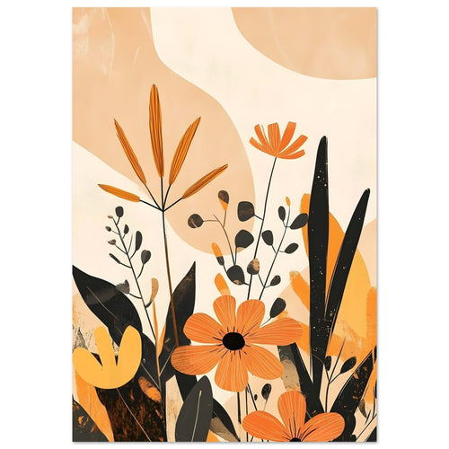 Artfulprints Poster met Lijst Boho – Bright garden   - 50x70 cm - Oranje