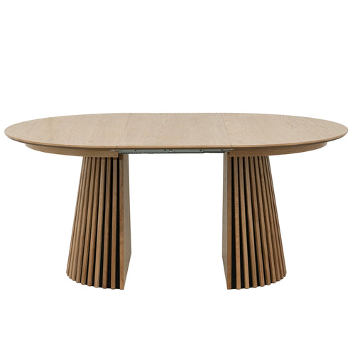 Furnhouse uitschuifbare eettafel Svendborg - Natuurlijk eikenhout - Ø 120/220x120 cm
