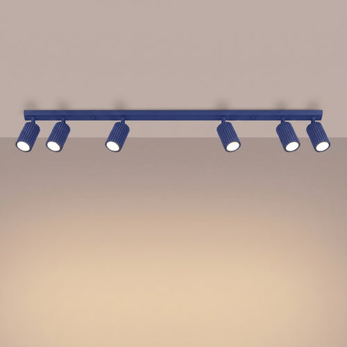 Sollux Lighting Plafondlamp KARBON 6L ultramarijn - 117x6,5x16,5cm