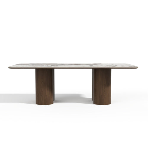 Premium Interiors - Eettafel PYLE - multiplex en keramiek donker walnoot 240cm