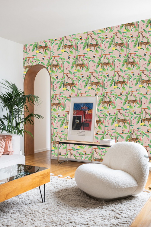 Catchii Behang Tiger Jungle groen blauw - vtwonen shop