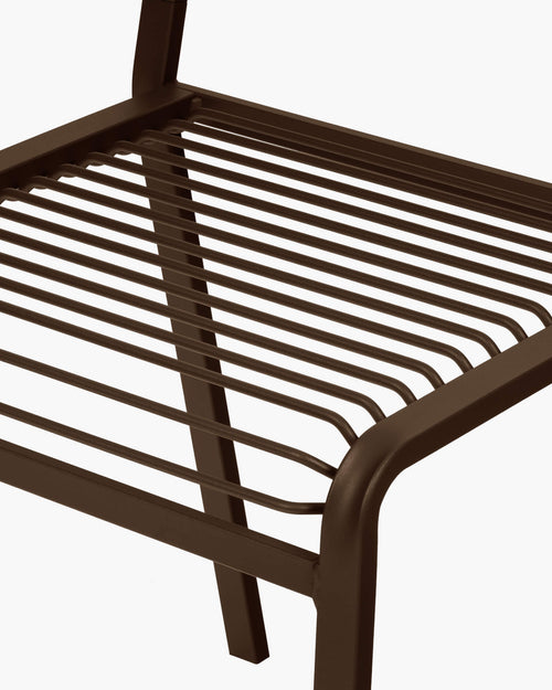 noo.ma Oto Chair - stalen tuinstoel Cocoa Brown, licht en duurzaam