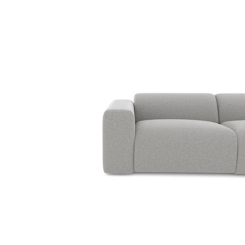 Sia Home - Brede rechte hoekbank MYRA - geweven stof lichtgrijs 280cm