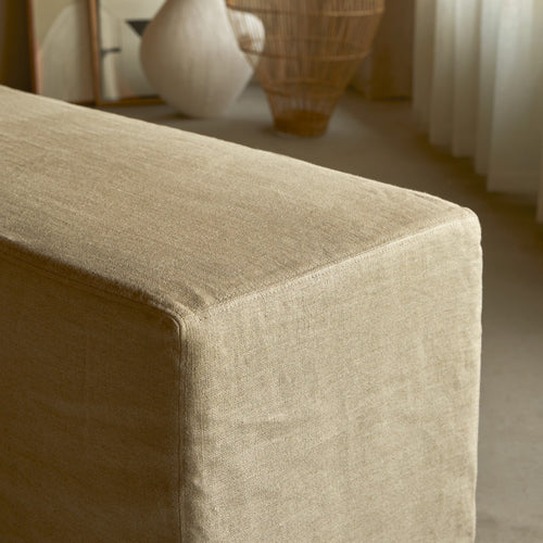 Tikamoon Modulaire hoekbank in natuurlijk linnen met chaise longue, 2-zit - Naturel