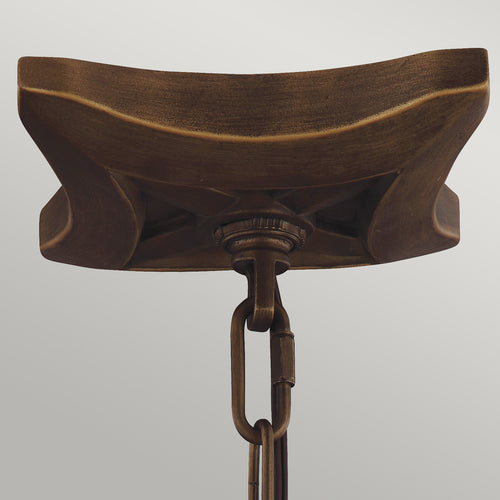Elstead Yarmouth - 3-lichts hanglamp, geschilderd verouderd messing