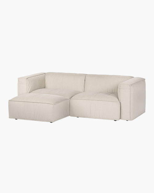 noo.ma Lobi Ottoman beige corduroy - voetenbank en extra zitplek, 102x72x44 cm
