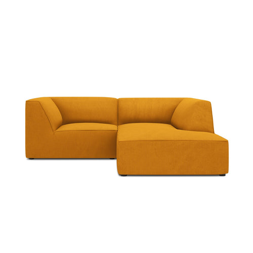 Cosmopolitan Design - Modulaire hoekbank rechts Siena 3-zits, ribfluwelen geel - 180x186x69cm