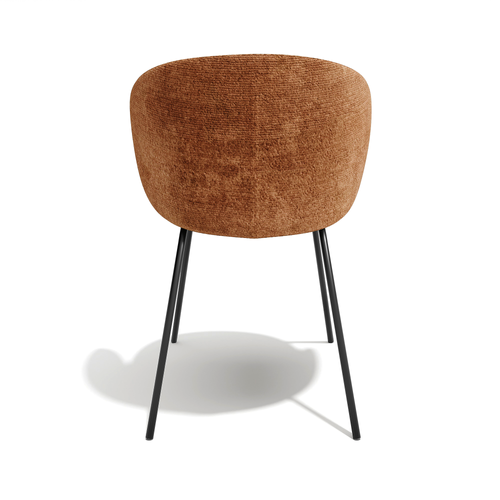 Sia Home - Eetkamerstoel LUNA - Fluweel met structuur - Terracotta - 53.5cm - vtwonen shop