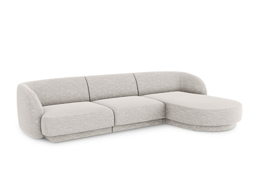 Micadoni rechter hoekbank Miley 4-zits, structurele stof geld - 156x255x70cm